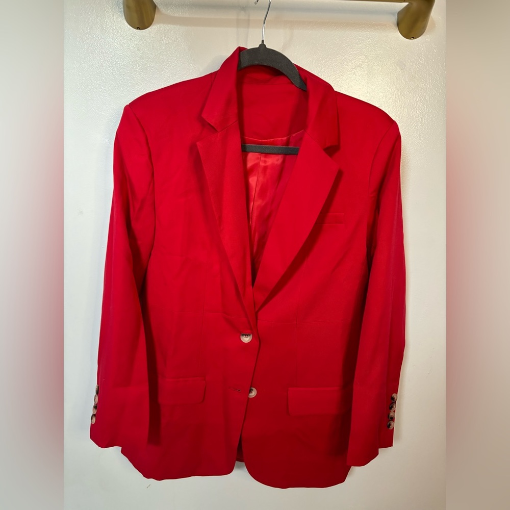 Red oversized blazer